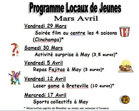 programme mars avril locaux, mar. 2013 programme mars avril locaux